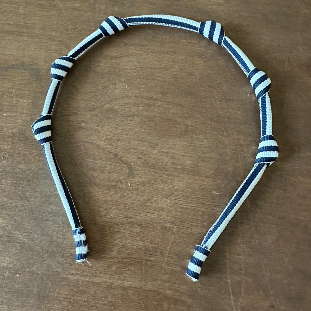 Striped Blue Headband - Picture 2 of 2
